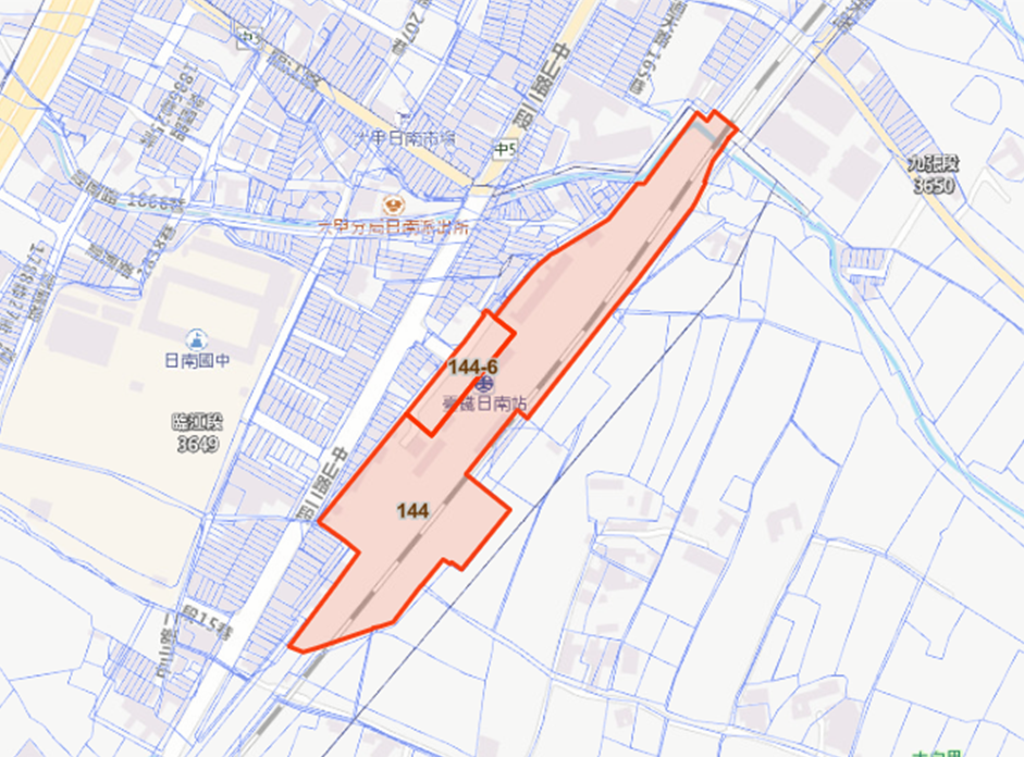 現行地籍圖-日南車站